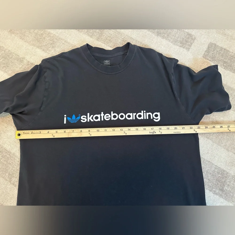 Adidas Men’s ‘I 💙Skateboarding’ Tee Black 100% Cotton (Size XL)